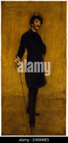 James Abbott McNeill Whistler (1834-1903), amerikanischer Maler, Porträtmalerei von William Merritt Chase, 1885 Stockfoto