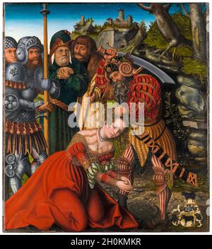 Das Martyrium der heiligen Barbara, Gemälde von Lucas Cranach der Ältere, um 1510 Stockfoto