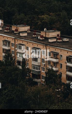 Luftaufnahme von Wohngebäuden in Moskau, Russland Stockfoto