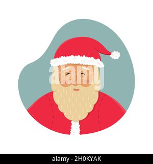 Weihnachten Vektor Illustration mit niedlichen Weihnachtsmann. Grußkarte zum neuen Jahr. Stock Vektor