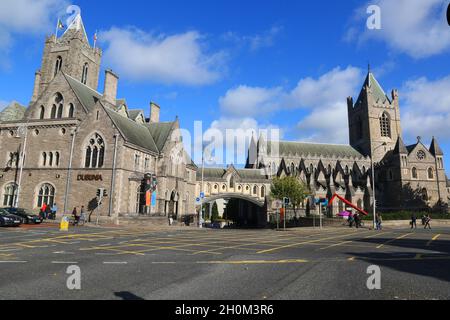 IRLAND. DUBLIN. CHRISTCHURCH CATHEDRAL OF THE HOLY TRINITY GEGRÜNDET 1030 GALERIE INDOOR CATHEDRAL IN DUBLINA MUSEUM OF HISTORY MITTELALTERLICHE STADT Stockfoto