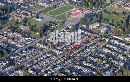 Wohnhäuser in Mission City. Östlich von Greater Vancouver gelegen Stockfoto