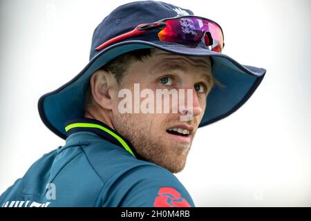 Der englische David Willey während des dritten Royal London One Day International im Headingley Carnegie Stadium, Leeds Stockfoto