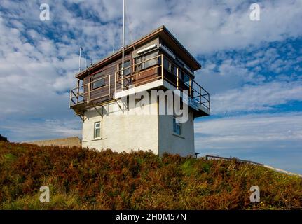 National Coastwatch Coastwatch Coastwatch Coastwatch Station am Bass Point auf der Lizard Peninsula im Süden von Cornwall, England Stockfoto