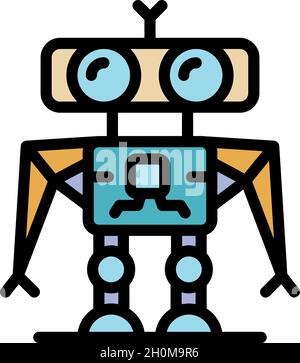 Symbol für Robotersoldat. Umriss Roboter Soldat Vektor Symbol Farbe flach isoliert Stock Vektor