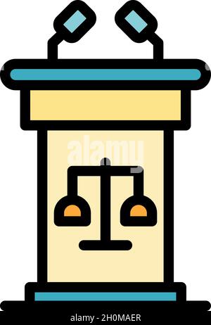 Trial Stand-Symbol. Kontur Trial Stativ Vektor Symbol Farbe flach isoliert Stock Vektor