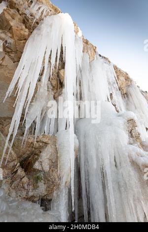 Le Cap Blanc-nez sous la glace, Frankreich, Côte d'opale, hiver Stockfoto