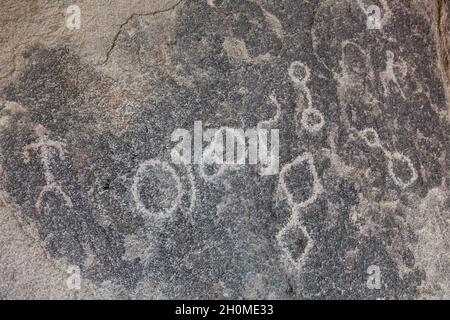 Joshua Tree National Park Pictographer Der Amerikanischen Ureinwohner Stockfoto