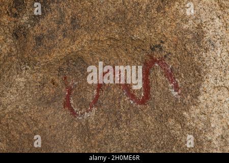 Joshua Tree National Park Pictographer Der Amerikanischen Ureinwohner Stockfoto