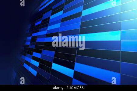 Abstraktes geometrisches Rechteck blauer Hintergrund, futuristisches und Technologie-Konzept Stockfoto