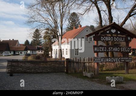 Staro selo Kumrovec, Geburtsort des jugoslawischen Führers Marschall Josip Broz Tito im alten Dorfmuseum, Kroatien Stockfoto