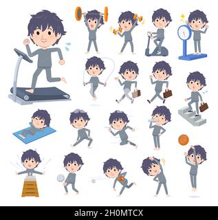 Ein Satz von NEET Mann auf Bewegung und Sport.Es ist Vektor-Kunst so einfach zu bearbeiten. Stock Vektor