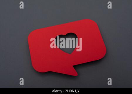 3d einer romantischen Liebe Herz Hintergrund rot Symbol Valetine Stockfoto