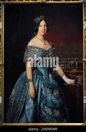 Isabella II (1830-1904). Königin von Spanien. Portrait von Federico de Madrazo y Kuntz (1815-1894), 1849. Museum der Romantik. Madrid. Spanien. Stockfoto