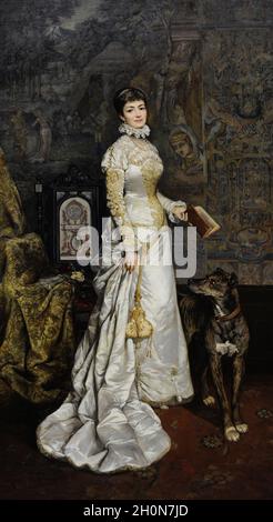 Helena Modrzejewska (1840-1909). Polnische Schauspielerin. Porträt von Tadeusz Ajdukiewicz (1852-1916), 1880. Polnische Kunstgalerie des 19. Jahrhunderts (Museum von Sukiennice Stockfoto