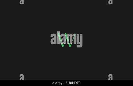 Buchstabe w Logo mit negativem Platzeffekt für Illustration oder Logo-Design Stock Vektor