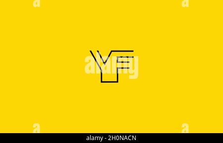 BUCHSTABEN YF-LOGO-DESIGN MIT NEGATIVEM RAUTEFFEKT FÜR DIE ILLUSTRATION Stock Vektor