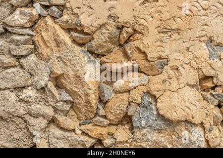 Alte Steinwand Textur Hintergrund. Nahaufnahme. Stockfoto