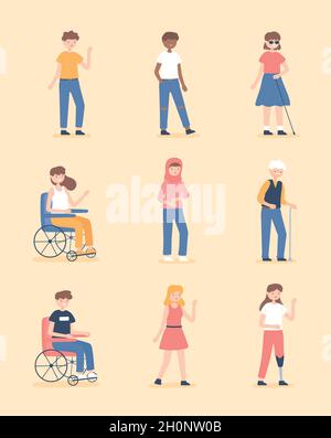 Verschiedene Gruppenleute Stock Vektor