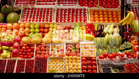 Ein Foto von Früchten in einem Supermarkt Stockfoto
