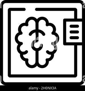 Vektor der Kontur des MRT-Bildsymbols des Gehirns. Gesundheitsmedizin. Menschlicher Körper Stock Vektor