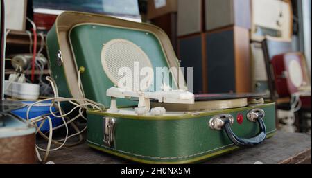 Foto eines alten Plattenspielers Stockfoto