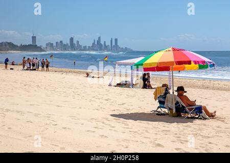 Strandleben in Burleigh Heads Stockfoto