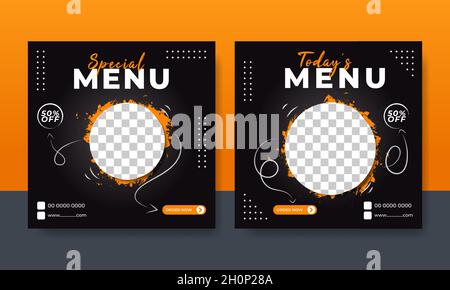Restaurantflyer oder Social-Media-Post-Vorlage Illustration Stock Vektor