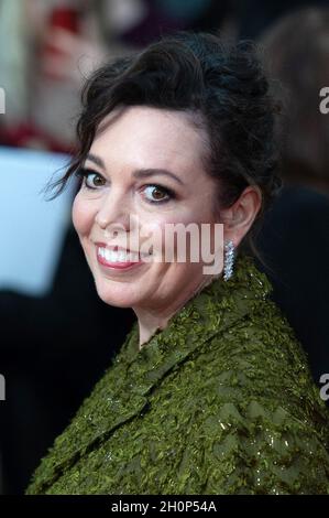 London, England am 13. Oktober 2021. Olivia Coleman bei der Premiere von The Lost Daughter im Rahmen des 65. BFI London Film Festival in der Royal Festival Hall in London, England am 13. Oktober 2021. Foto von Aurore Marechal/ABACAPRESS.COM Stockfoto