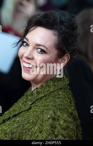 London, England am 13. Oktober 2021. Olivia Coleman bei der Premiere von The Lost Daughter im Rahmen des 65. BFI London Film Festival in der Royal Festival Hall in London, England am 13. Oktober 2021. Foto von Aurore Marechal/ABACAPRESS.COM Stockfoto