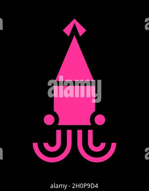 Squid Logo Concept-Version. Symbol „Squids signieren“ Stock Vektor