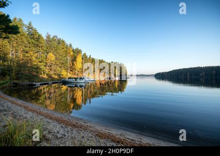 Hafen der Ruuhonsaaret-Inseln, Taipalsaari, Finnland Stockfoto