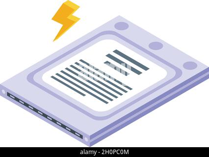 Isometrischer Vektor des Symbols der laptop-festplatte beheben. Geräteunterstützung. Mobiler Service Stock Vektor