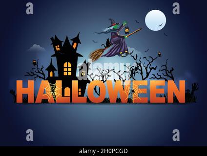 Happy Halloween graben Brief Hintergrund. vektor-Illustration-Design Stock Vektor