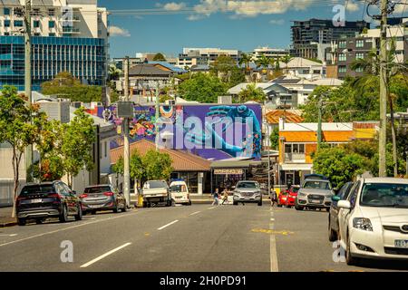 Brisbane, Queensland, Australien - Kunstwerke rund um den Vorort West End Stockfoto