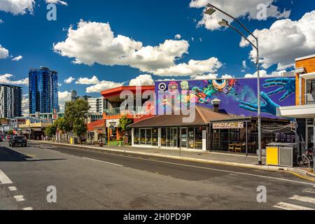 Brisbane, Queensland, Australien - Kunstwerke rund um den Vorort West End Stockfoto