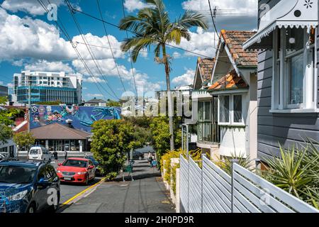 Brisbane, Queensland, Australien - Kunstwerke rund um den Vorort West End Stockfoto