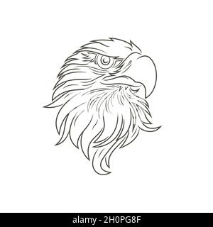 Vektorbild des Adler-Kopfes. Kopf des Adler-Vektor-Logos Maskottchen Stock Vektor