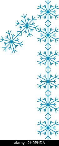 Nummer eins der Schneeflocken. Festliche Schrift oder Dekoration für Neujahr und Weihnachten Stock Vektor
