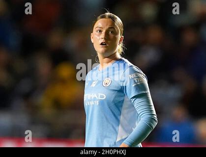 Manchester, England, 13. Oktober 2021. Ruby Mace aus Manchester City während des FA Women's Continental League Cup-Spiels im Academy Stadium, Manchester. Bildnachweis sollte lauten: Andrew Yates / Sportimage Stockfoto