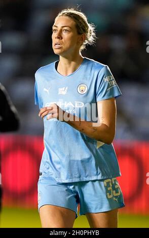 Manchester, England, 13. Oktober 2021. Alanna Kennedy aus Manchester City während des Spiels des FA Women's Continental League Cup im Academy Stadium, Manchester. Bildnachweis sollte lauten: Andrew Yates / Sportimage Stockfoto