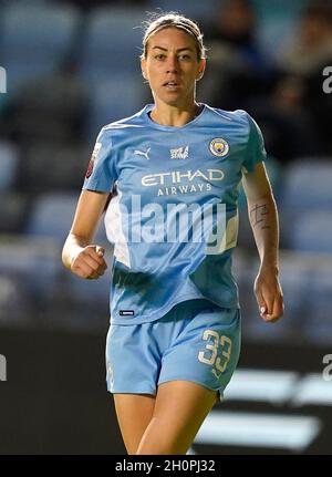 Manchester, England, 13. Oktober 2021. Alanna Kennedy aus Manchester City während des Spiels des FA Women's Continental League Cup im Academy Stadium, Manchester. Bildnachweis sollte lauten: Andrew Yates / Sportimage Stockfoto