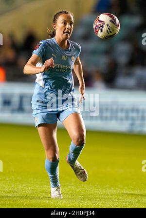 Manchester, England, 13. Oktober 2021. Caroline Weir aus Manchester City während des Spiels des FA Women's Continental League Cup im Academy Stadium, Manchester. Bildnachweis sollte lauten: Andrew Yates / Sportimage Stockfoto