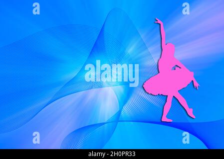 Rosa Ballerina Silhouette Illustration Stockfoto