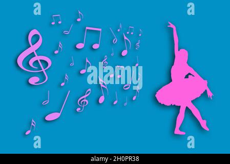 Rosa Ballerina Silhouette Illustration Stockfoto