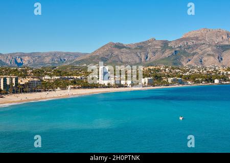 Malerische mediterrane spanische Küste in Altea. Alicante, Valencia. Spanien Stockfoto