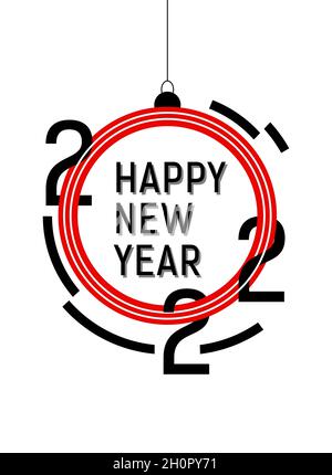 2022 Frohes neues Jahr. Modernes grafisches Design des Einband-Kalenders von 2022. Stock Vektor
