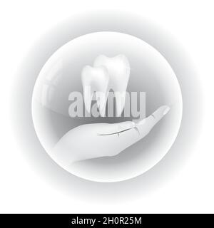 Abstrakter Vektor zahnärztliche Illustration der Zähne Stock Vektor