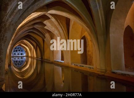 Los Banos de Maria de Padilla. Der Reak Alcazar in Sevill, Spanien Stockfoto