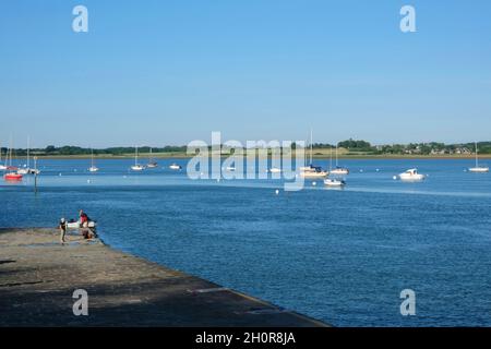 Plouer sur Rance (Bretagne, Nordwestfrankreich): Der Halt am Fluss Rance Stockfoto